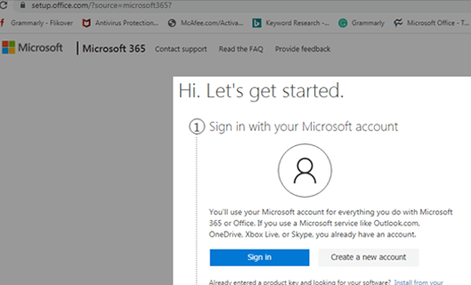 2 – Access your Microsoft account or create a new one