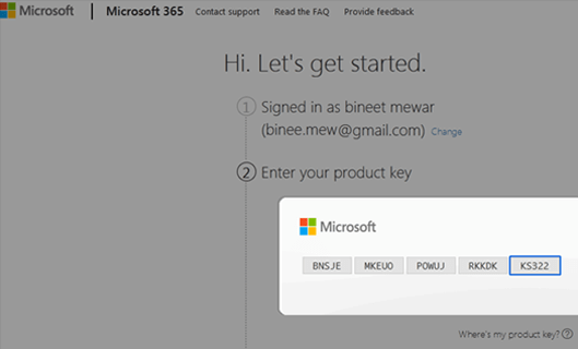 3 – Provide Microsoft product key