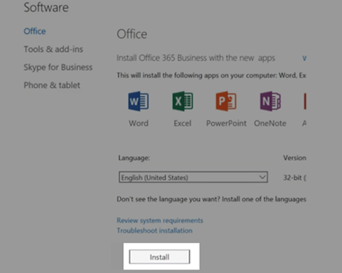 5-Select the preferred option to download MS 365 installer