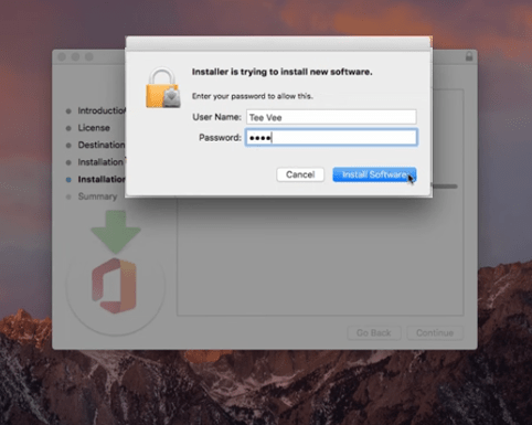 7-Allow installation by entering mac admin credentials